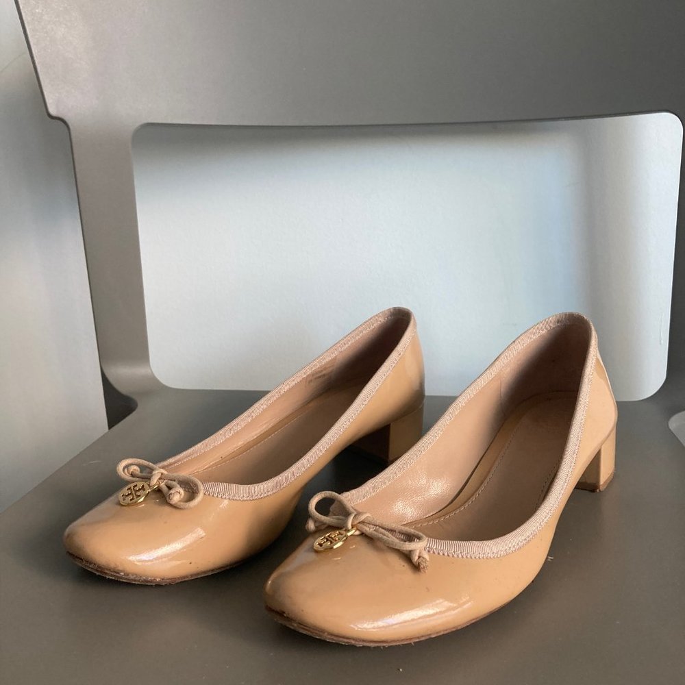 TORY BURCH Tan Charm Ballet Heels - Picture 2 of 4